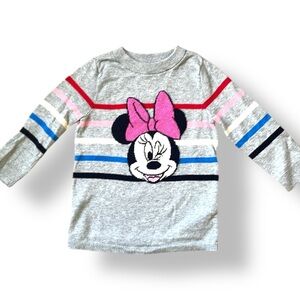 Toddler Girl’s GAP Disney Minnie Mouse Striped Cotton Pullover Tunic Sweater 2T